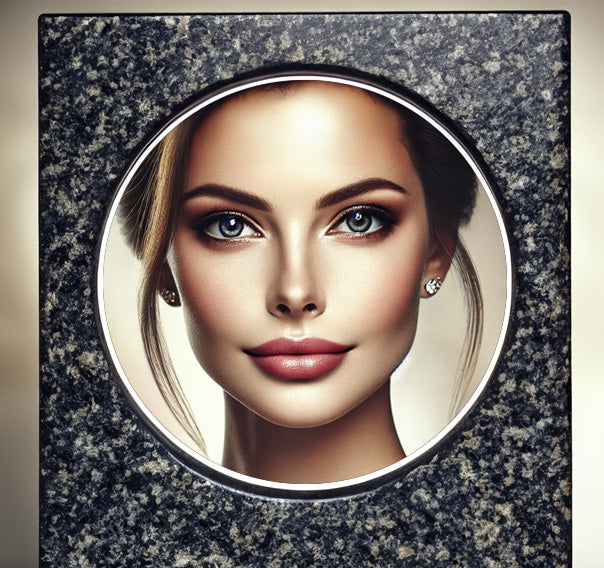 ⚪ Round Ceramic Photo – Custom Porcelain Memorial