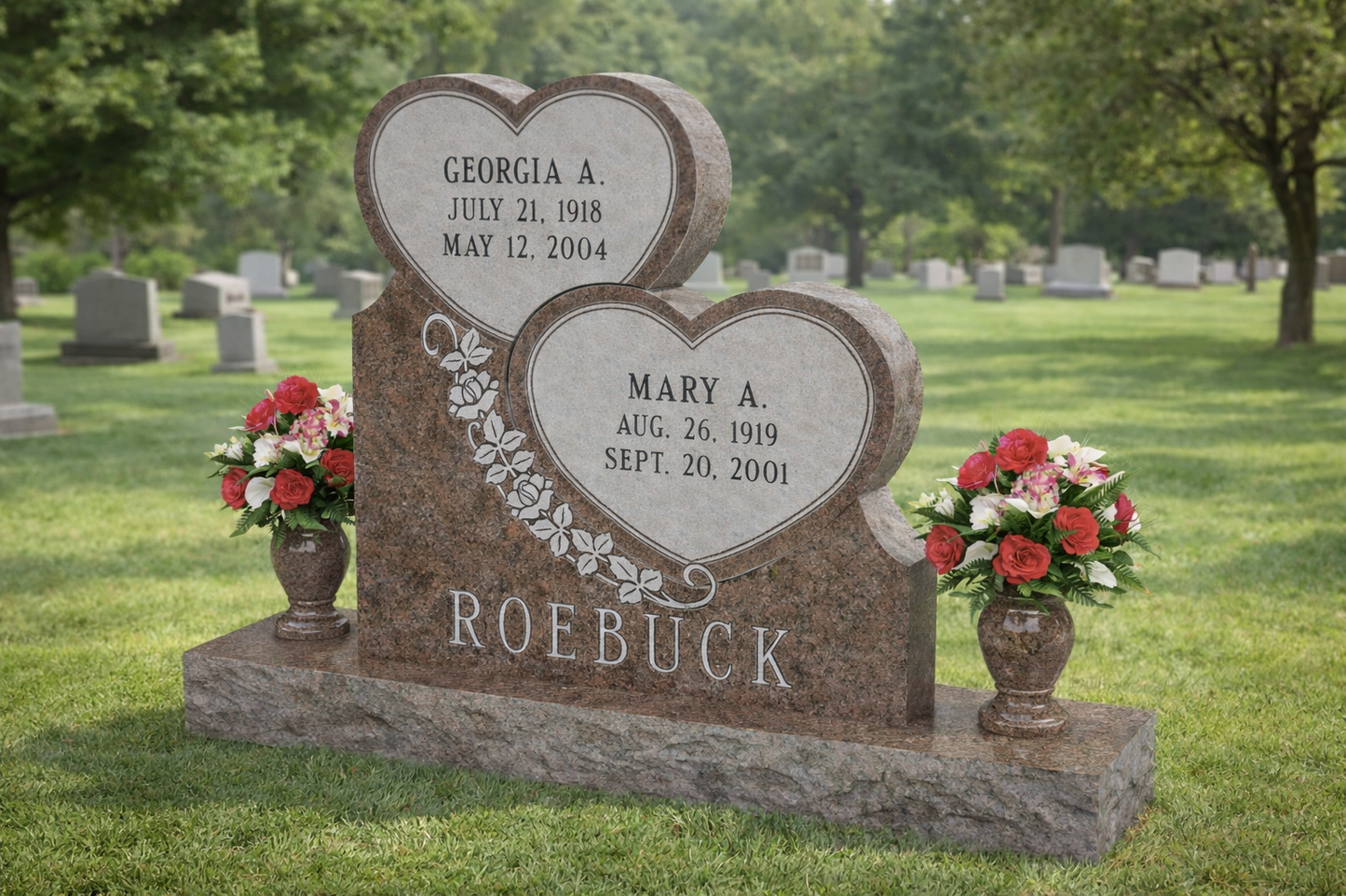 SD213 Double Heart Shaped Memorial – Request a Quote