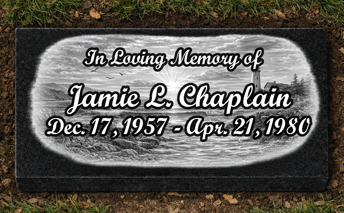 Individual Scenic Laser Etched Grave Marker